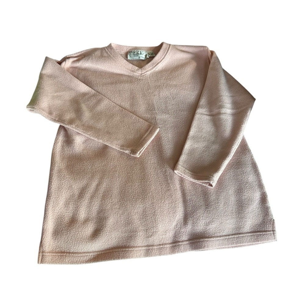 Vintage Sarah Bentley Sport Pink V-Neck Long Sleeve fleece